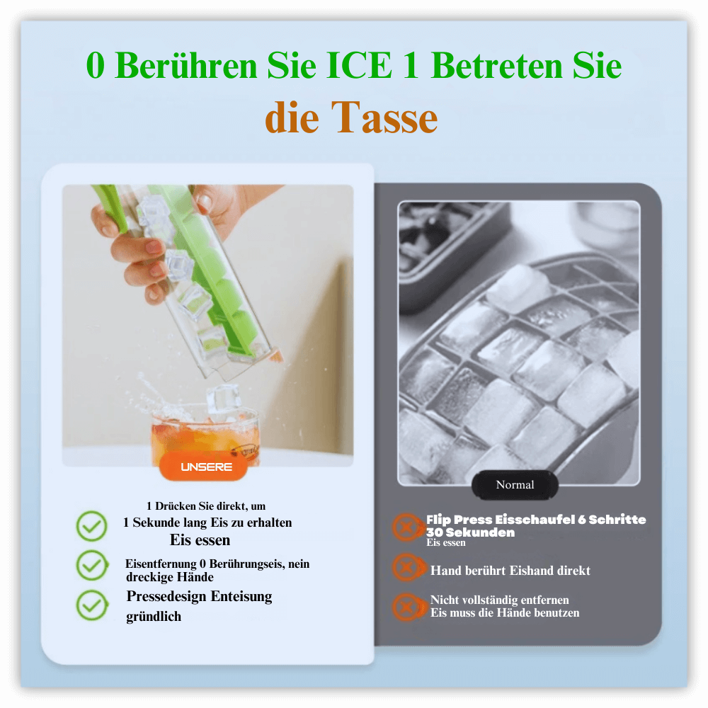 Eiszauber: Kreativer Eiswürfelbehälter mit Einhand-Entformung - Dbestey