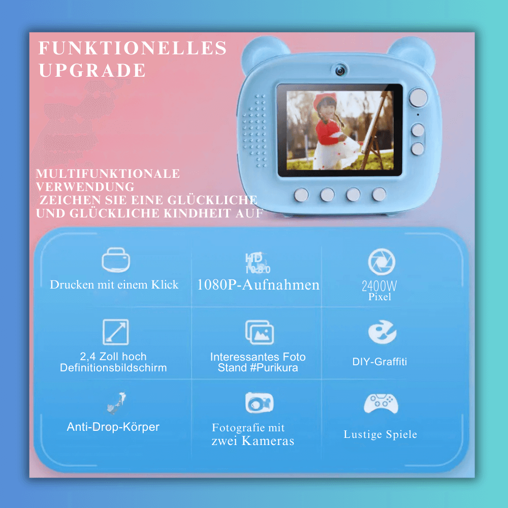 MagicMoments Kinderkamera mit Sofortdruck-Funktion - Dbestey