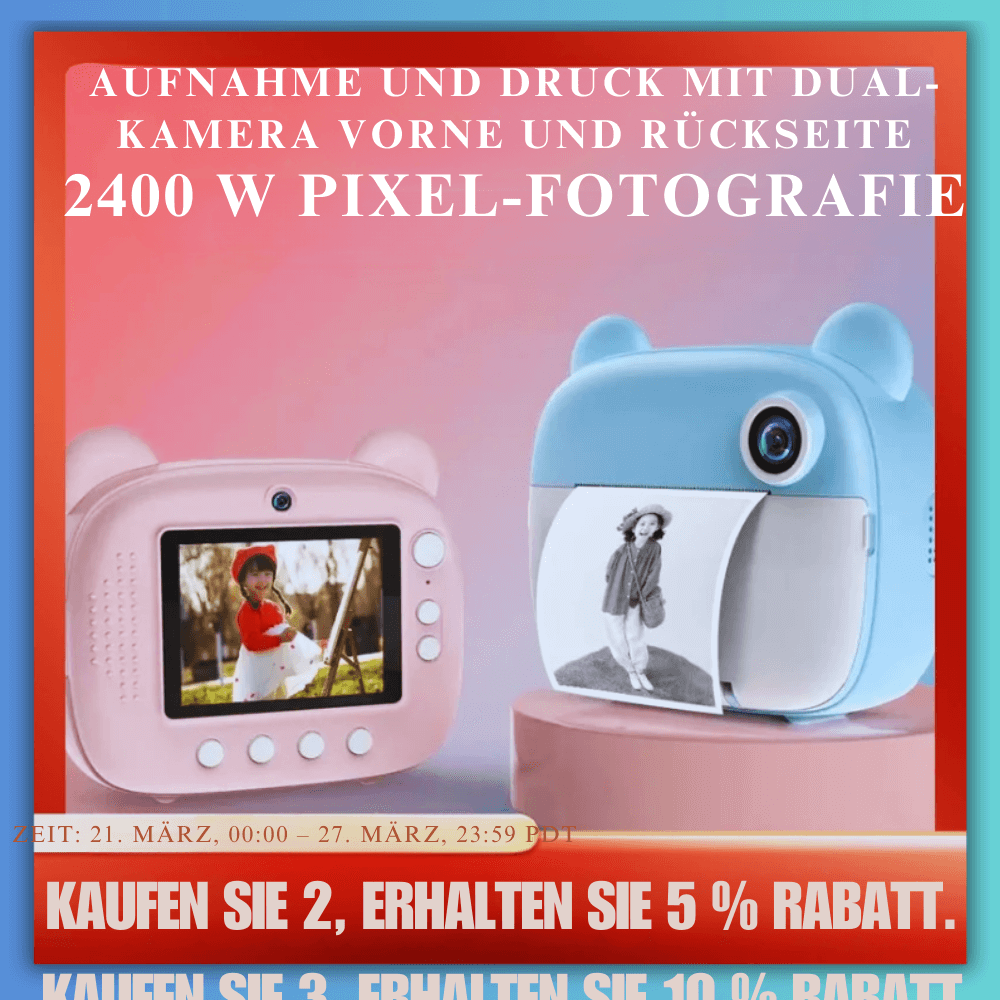 MagicMoments Kinderkamera mit Sofortdruck-Funktion - Dbestey