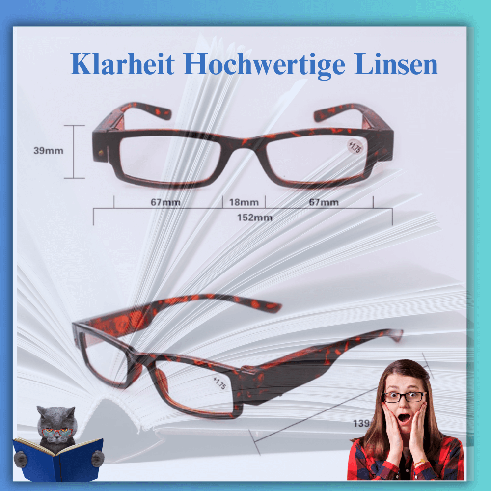 Hochwertige VisionPlus LED Lesebrille - Dbestey