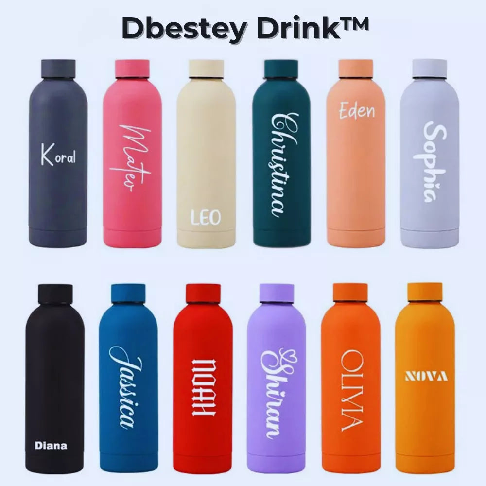 Dbestey Drink™Edelstahl Trinkflasche mit Namen